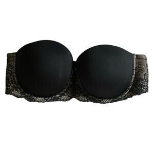 Torrid Black Lace Strapless Bra 38D